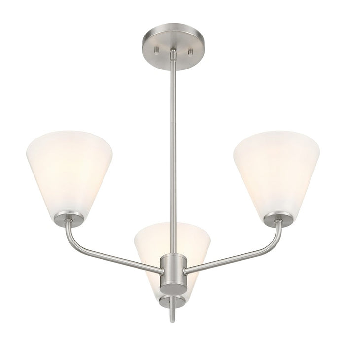 Savoy Essentials Blair 3 Light Chandelier, Satin Nickel/Strie