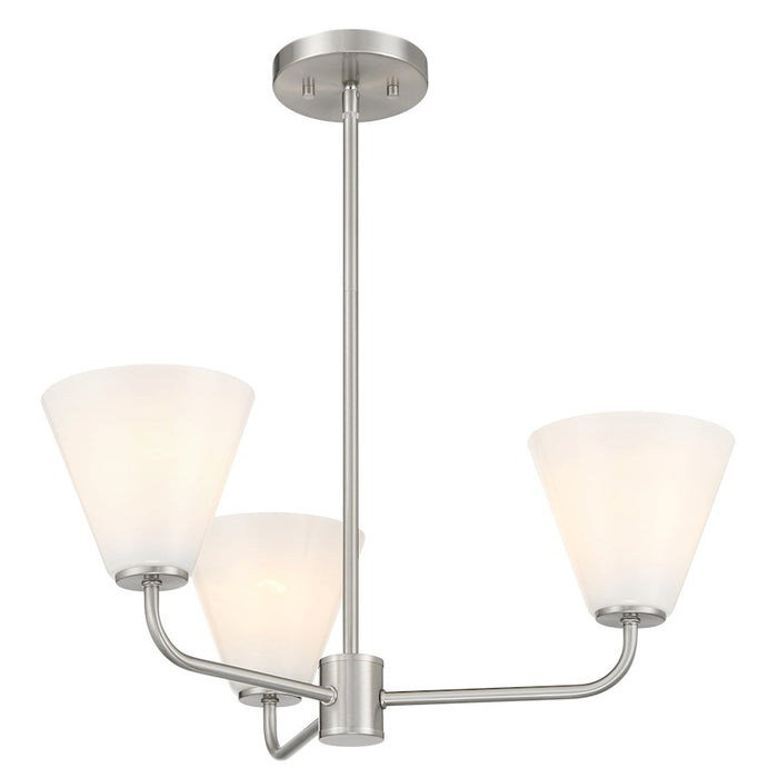 Savoy Essentials Blair 3 Light Chandelier, Satin Nickel/Strie