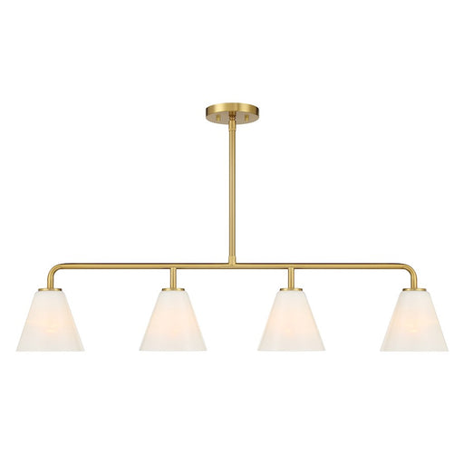 Savoy Essentials Blair 4Lt Linear Chandelier, Warm Brass/Strie - 1-4014-4-322