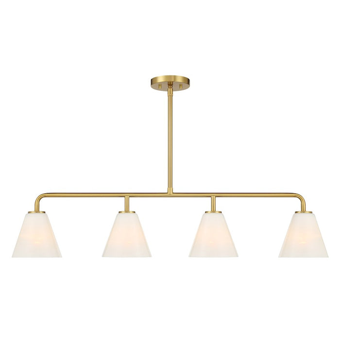 Savoy Essentials Blair 4Lt Linear Chandelier, Warm Brass/Strie - 1-4014-4-322