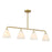 Savoy Essentials Blair 4Lt Linear Chandelier, Warm Brass/Strie