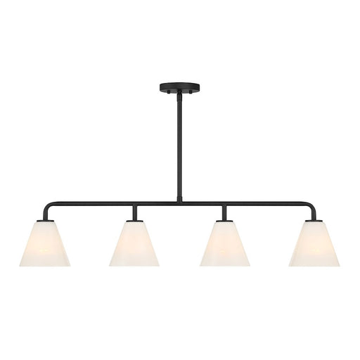 Savoy Essentials Blair 4Lt Linear Chandelier, Matte Black/Strie - 1-4014-4-89