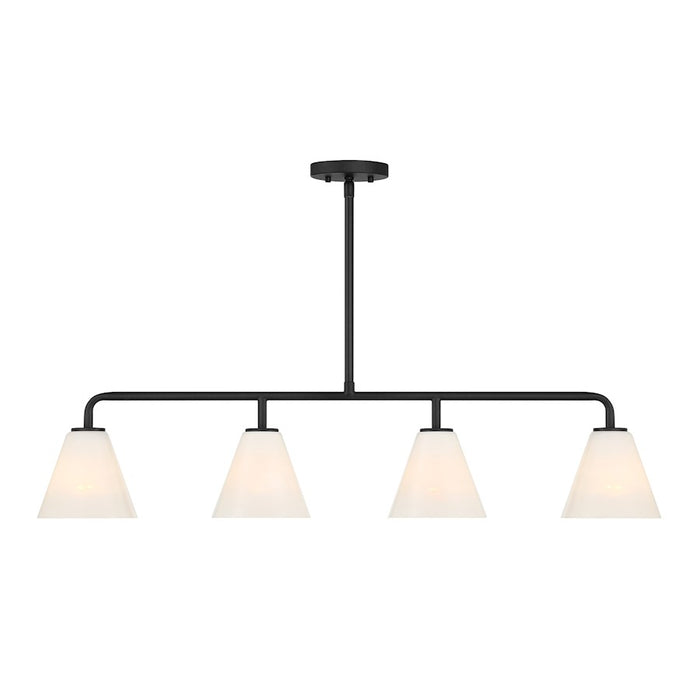 Savoy Essentials Blair 4Lt Linear Chandelier, Matte Black/Strie - 1-4014-4-89