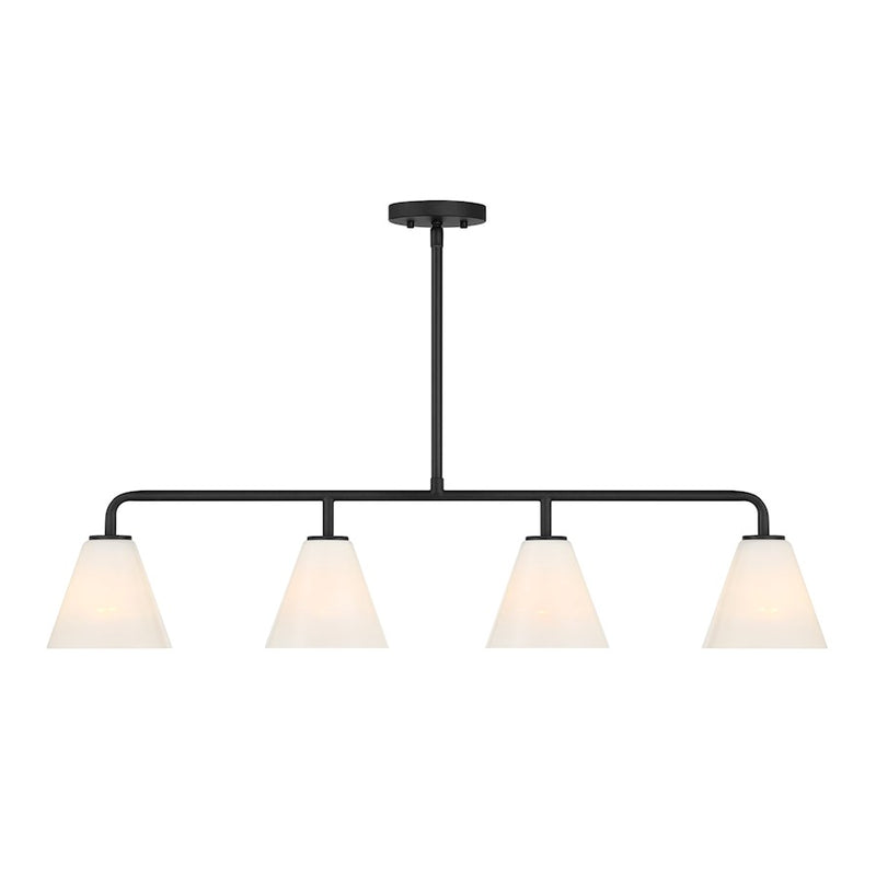 Savoy Essentials Blair 4Lt Linear Chandelier, Matte Black/Strie