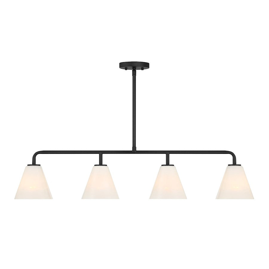 Savoy Essentials Blair 4Lt Linear Chandelier, Matte Black/Strie - 1-4014-4-89