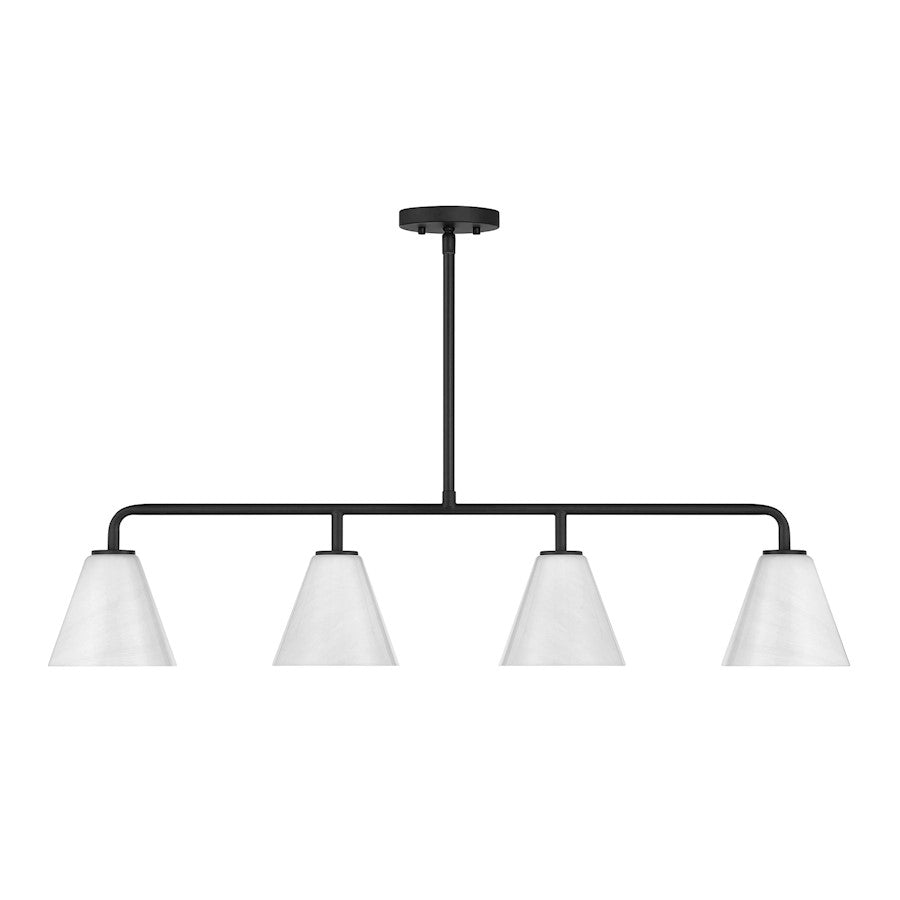 Savoy Essentials Blair 4Lt Linear Chandelier, Matte Black/Strie