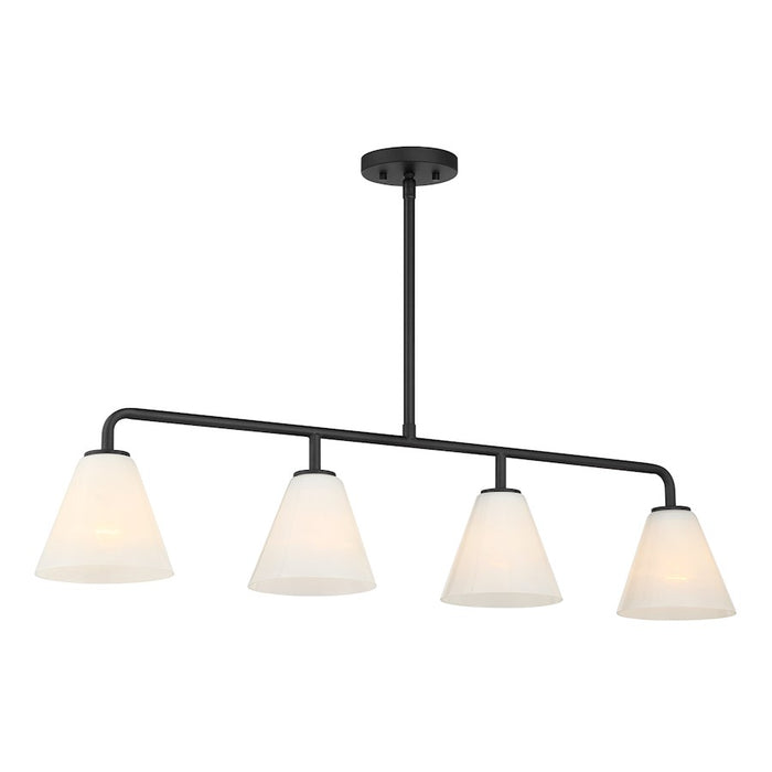 Savoy Essentials Blair 4Lt Linear Chandelier, Matte Black/Strie