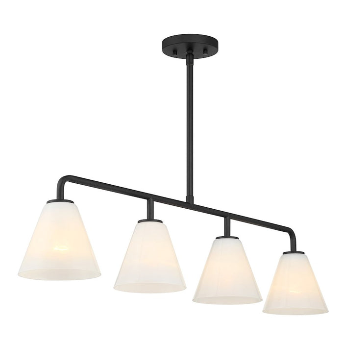 Savoy Essentials Blair 4Lt Linear Chandelier, Matte Black/Strie