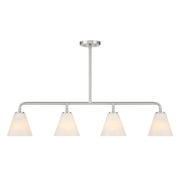 Savoy Essentials Blair 4Lt Linear Chandelier, Satin Nickel/Strie - 1-4014-4-SN