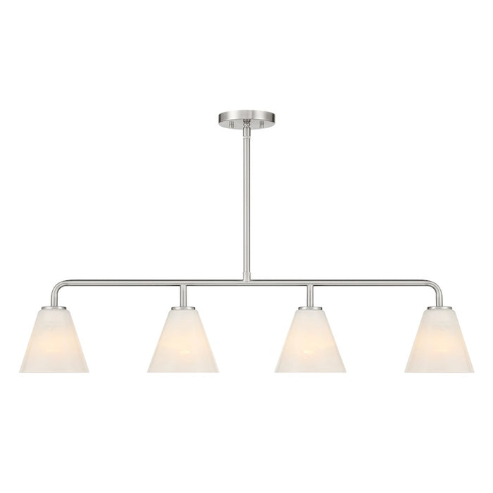 Savoy Essentials Blair 4Lt Linear Chandelier, Satin Nickel/Strie - 1-4014-4-SN