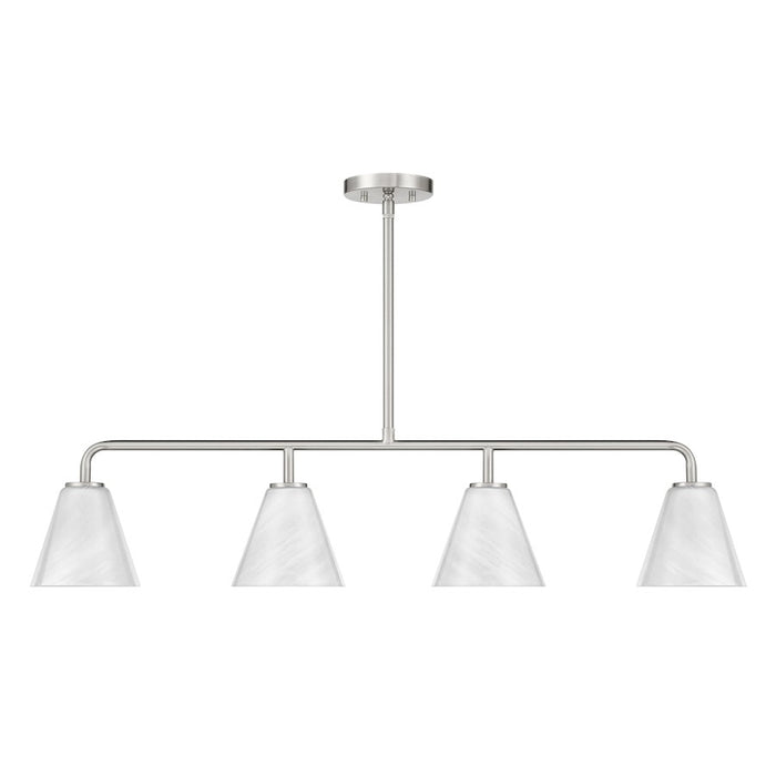 Savoy Essentials Blair 4Lt Linear Chandelier, Satin Nickel/Strie