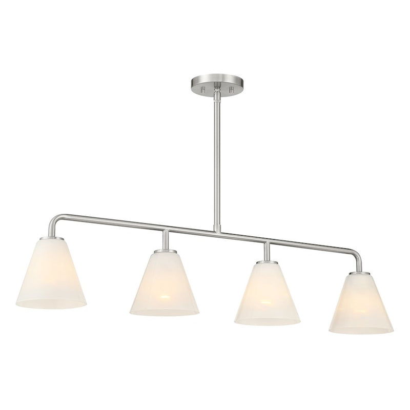 Savoy Essentials Blair 4Lt Linear Chandelier, Satin Nickel/Strie