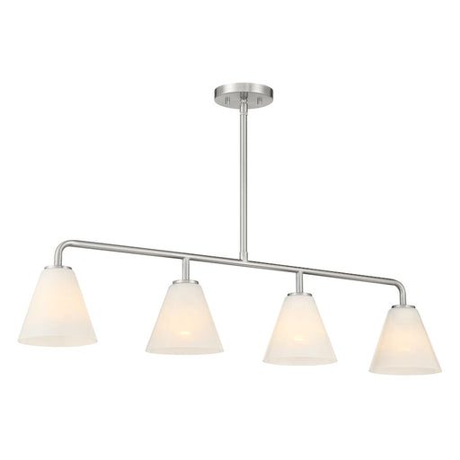 Savoy Essentials Blair 4Lt Linear Chandelier, Satin Nickel/Strie