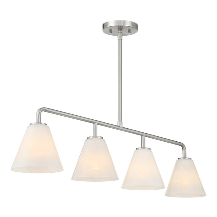 Savoy Essentials Blair 4Lt Linear Chandelier, Satin Nickel/Strie
