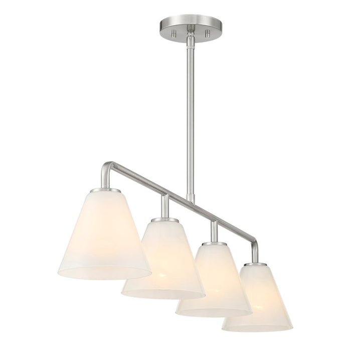Savoy Essentials Blair 4Lt Linear Chandelier, Satin Nickel/Strie