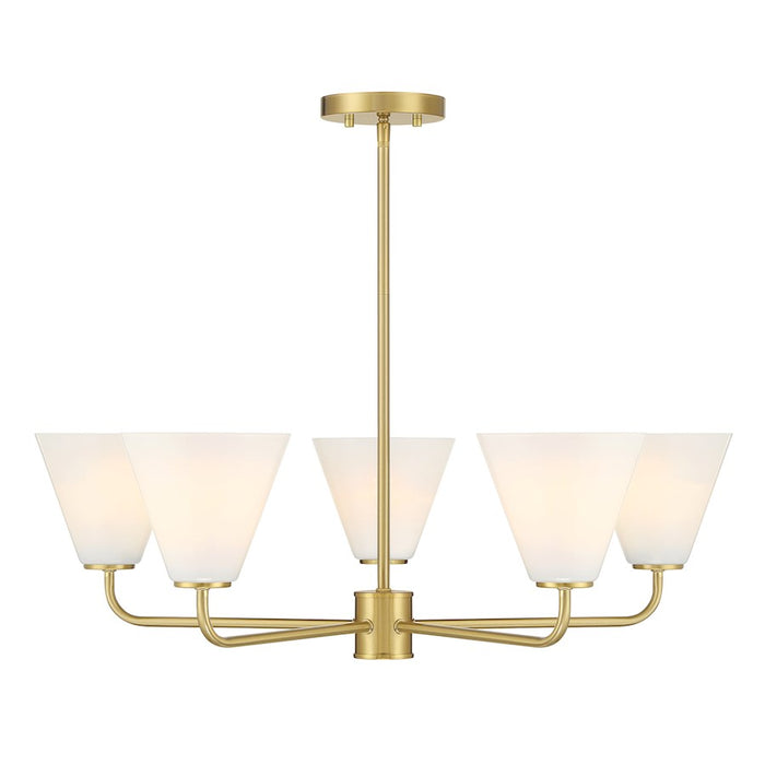 Savoy Essentials Blair 5 Light Chandelier, Warm Brass/Strie - 1-4015-5-322