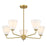 Savoy Essentials Blair 5 Light Chandelier, Warm Brass/Strie