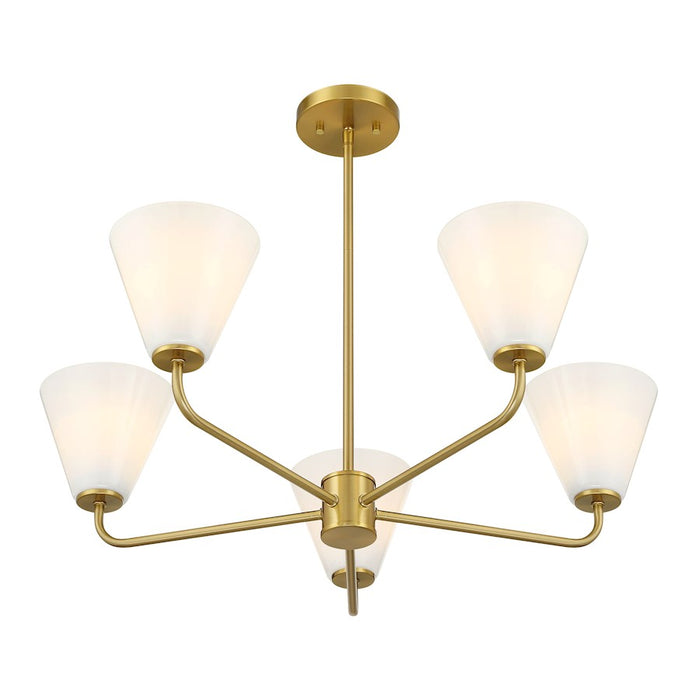 Savoy Essentials Blair 5 Light Chandelier, Warm Brass/Strie