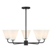 Savoy Essentials Blair 5 Light Chandelier, Matte Black/Strie - 1-4015-5-89