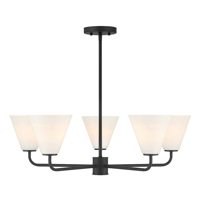 Savoy Essentials Blair 5 Light Chandelier, Matte Black/Strie - 1-4015-5-89