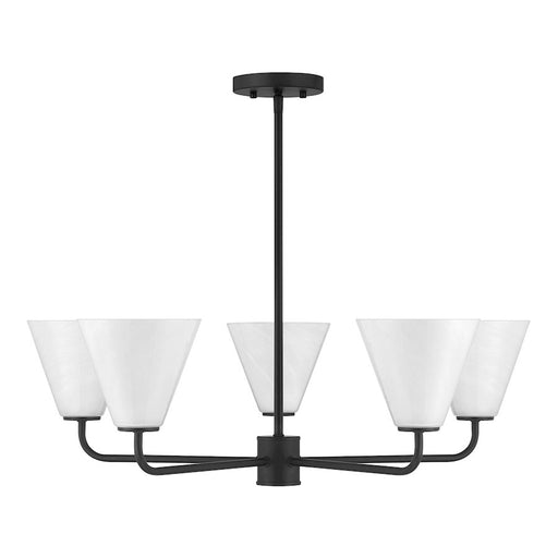 Savoy Essentials Blair 5 Light Chandelier, Matte Black/Strie