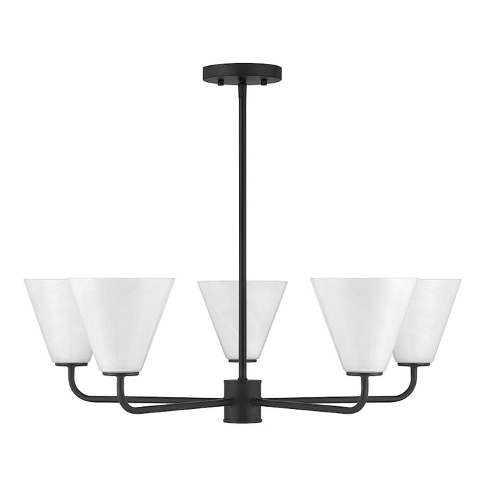 Savoy Essentials Blair 5 Light Chandelier, Matte Black/Strie