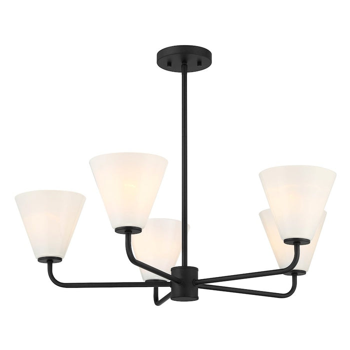 Savoy Essentials Blair 5 Light Chandelier, Matte Black/Strie