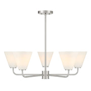 Savoy Essentials Blair 5 Light Chandelier, Satin Nickel/Strie - 1-4015-5-SN