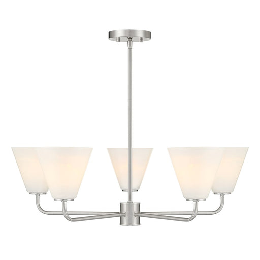 Savoy Essentials Blair 5 Light Chandelier, Satin Nickel/Strie - 1-4015-5-SN