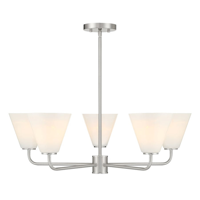 Savoy Essentials Blair 5 Light Chandelier, Satin Nickel/Strie - 1-4015-5-SN