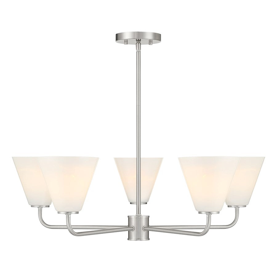 Savoy Essentials Blair 5 Light Chandelier, Satin Nickel/Strie - 1-4015-5-SN