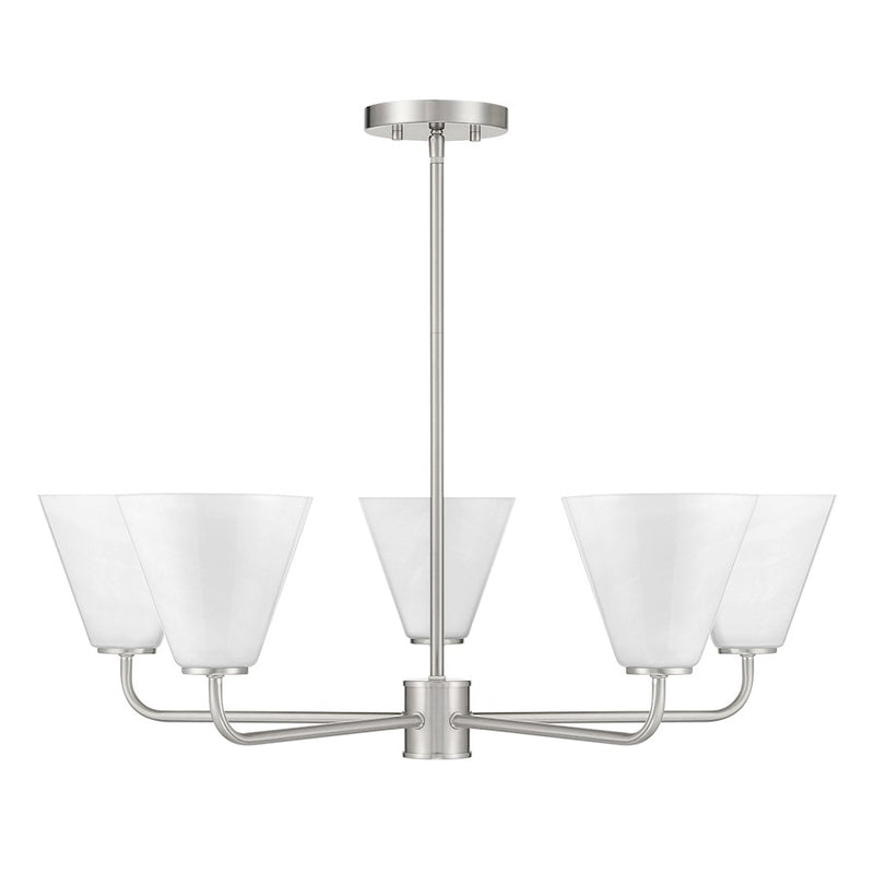 Savoy Essentials Blair 5 Light Chandelier, Satin Nickel/Strie