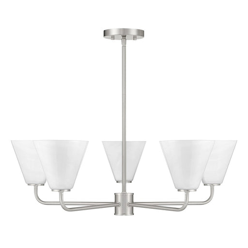 Savoy Essentials Blair 5 Light Chandelier, Satin Nickel/Strie
