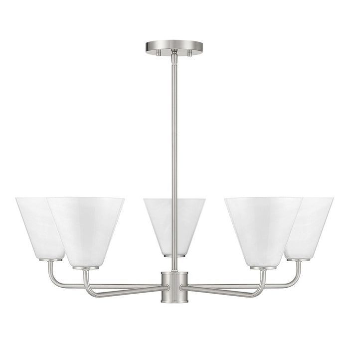 Savoy Essentials Blair 5 Light Chandelier, Satin Nickel/Strie