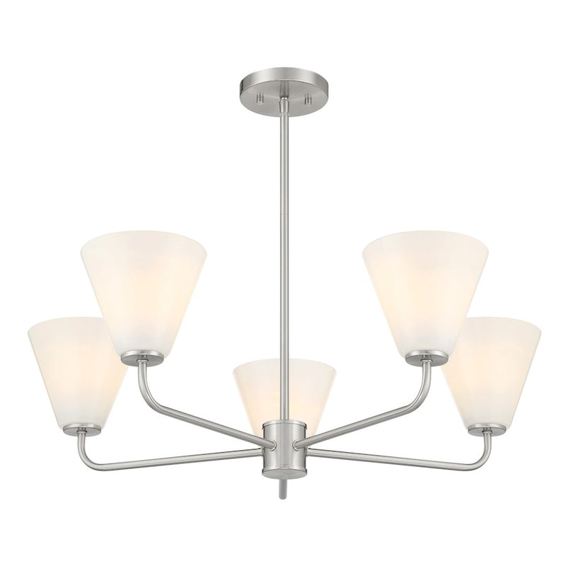 Savoy Essentials Blair 5 Light Chandelier, Satin Nickel/Strie