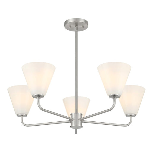 Savoy Essentials Blair 5 Light Chandelier, Satin Nickel/Strie