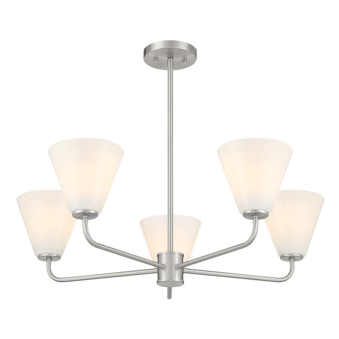 Savoy Essentials Blair 5 Light Chandelier, Satin Nickel/Strie