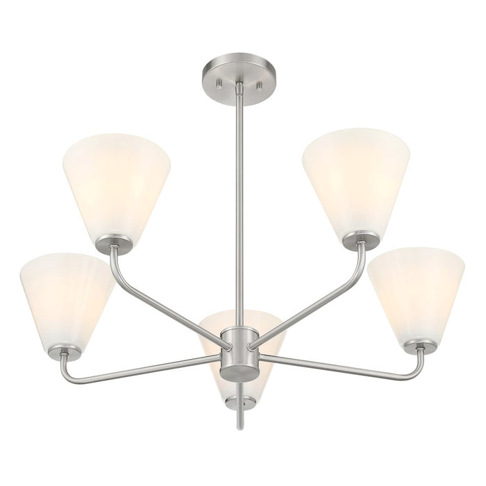 Savoy Essentials Blair 5 Light Chandelier, Satin Nickel/Strie
