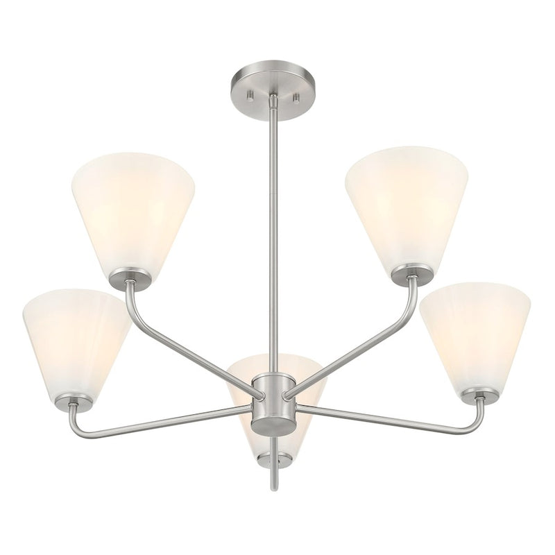 Savoy Essentials Blair 5 Light Chandelier, Satin Nickel/Strie