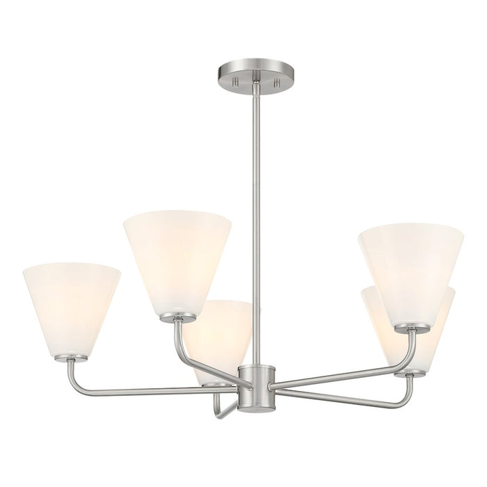 Savoy Essentials Blair 5 Light Chandelier, Satin Nickel/Strie