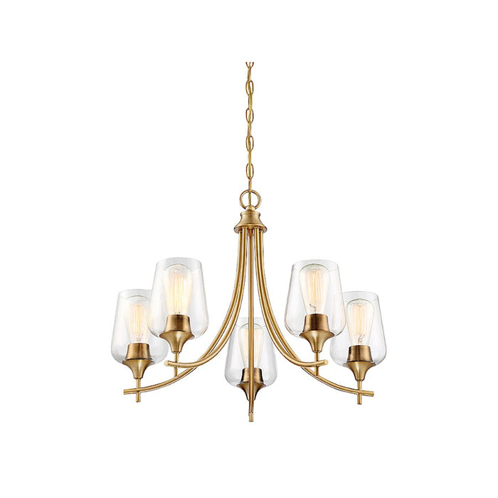 Savoy House Octave 5-Light Chandelier, Warm Brass