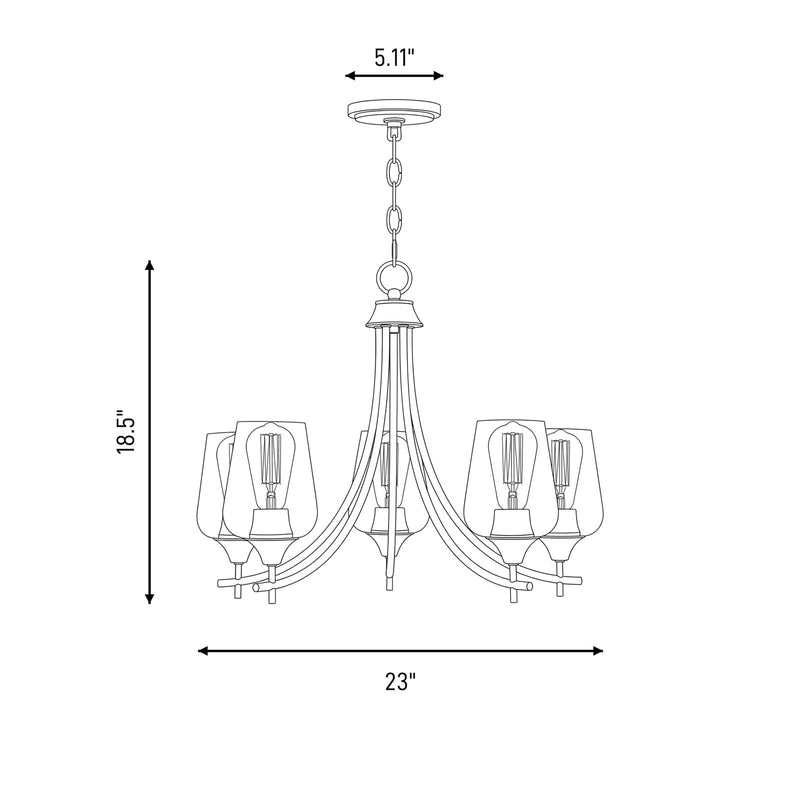 Savoy House Octave 5-Light Chandelier, Satin Nickel