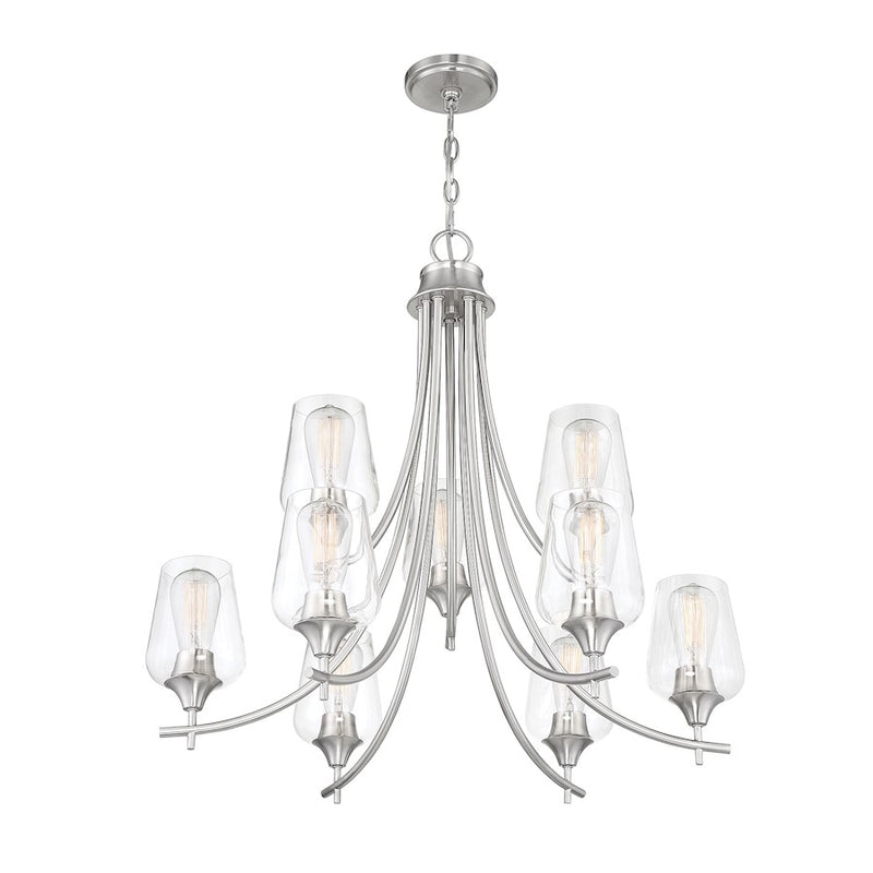 Savoy House Octave 9-Light Chandelier, Satin Nickel