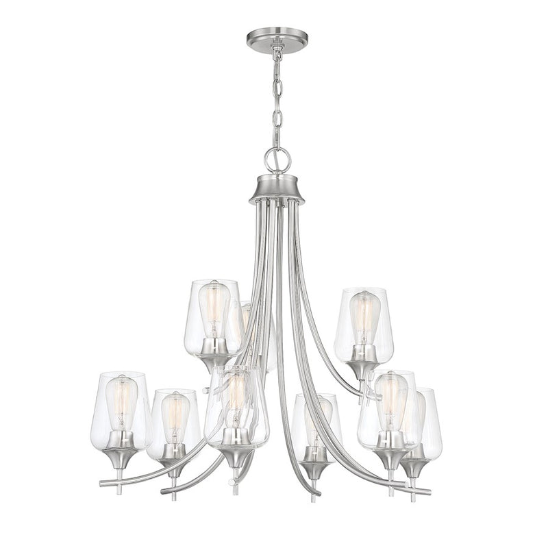 Savoy House Octave 9-Light Chandelier, Satin Nickel