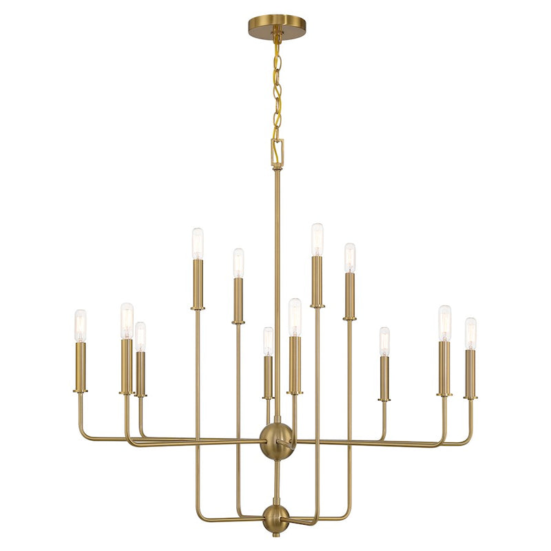 Essentials Avondale 12 Light Chandelier, Warm Brass