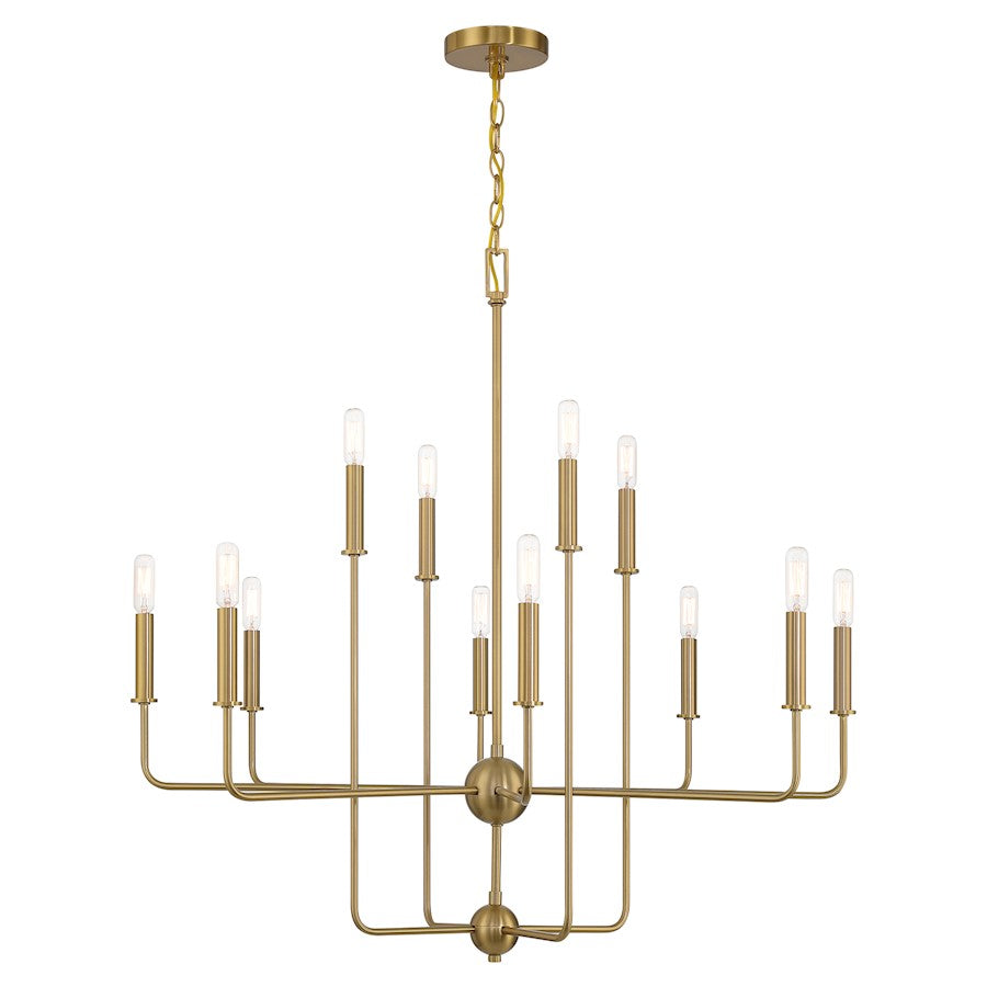 Essentials Avondale 12 Light Chandelier, Warm Brass - 1-4046-12-322