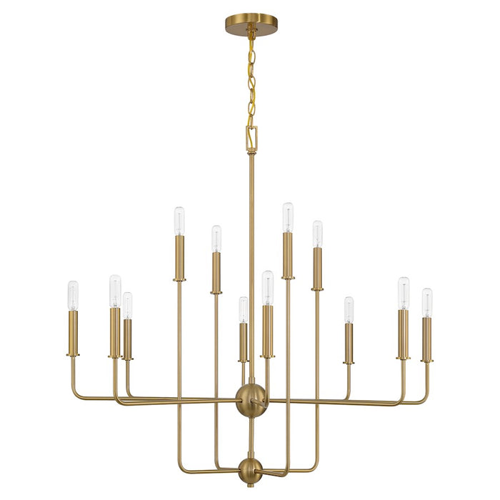 Savoy House Avondale 12-Light Chandelier, Warm Brass