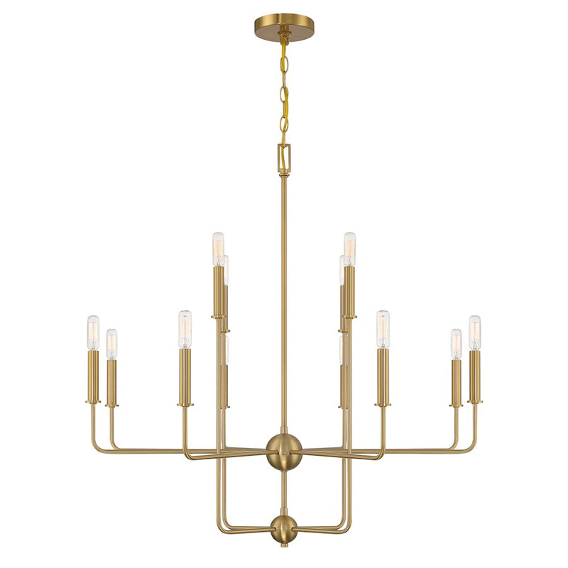 Essentials Avondale 12 Light Chandelier, Warm Brass
