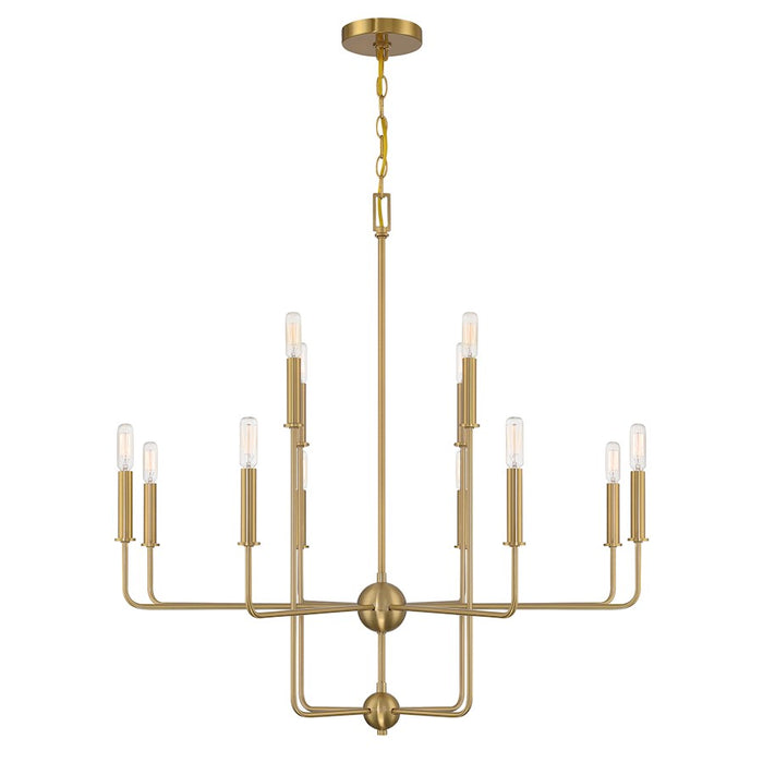 Essentials Avondale 12 Light Chandelier, Warm Brass