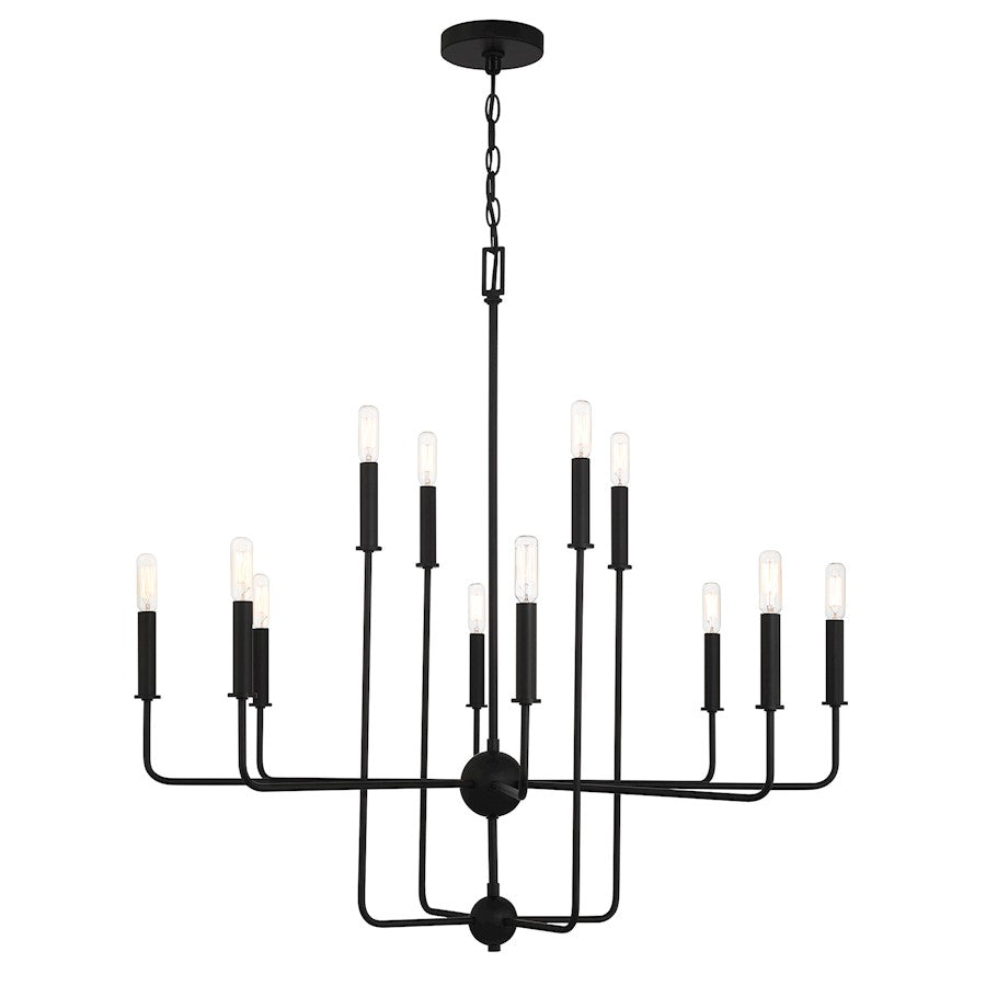 Essentials Avondale 12 Light Chandelier, Matte Black - 1-4046-12-89